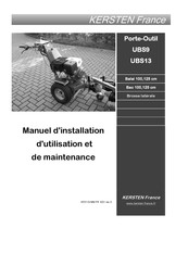 Kersten UBS13 Hydro Manuel D'installation, D'utilisation Et De Maintenance