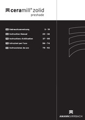 Amanngirrbach ceramill zolid preshade Instructions D'utilisation