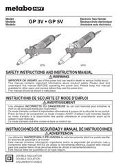 Metabo GP 3V Instructions De Sécurité Et Mode D'emploi