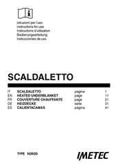 Imetec SCALDALETTO N3920 Instructions D'utilisation