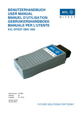 AVL DITEST OBD 1000 Manuel D'utilisation