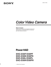 Sony Power HAD DXC-D30PF Mode D'emploi