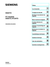 Siemens SIMATIC IPC547G Instructions De Service