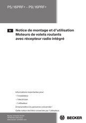 BECKER-Antriebe P9/16PRF+ Notice De Montage Et D'utilisation