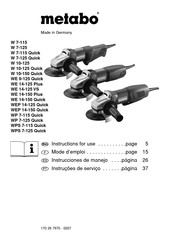 Metabo WP 7-115 Quick Mode D'emploi