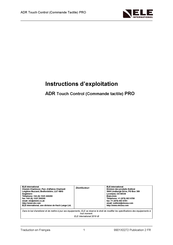 Ele ADR PRO 36-2690/02 Instructions D'exploitation