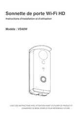 Smartwares VD40W Instructions D'installation Et D'utilisation