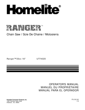 Homelite Ranger 33cc 16 Manuel Du Propriétaire