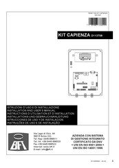 BFT KIT CAPIENZA D113708 Instructions D'utilisation Et D'installation