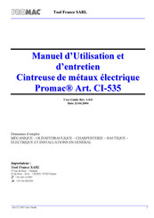 Promac CI-535 Manuel D'utilisation Et D'entretien