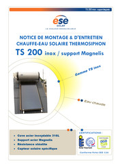 ESE TS 200 inox Notice De Montage Et D'entretien