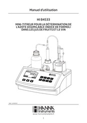 Hanna Instruments HI 84533 Manuel D'utilisation