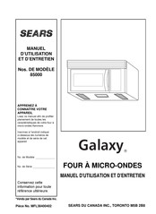 Sears Galaxy 85000 Manuel D'utilisation Et D'entretien