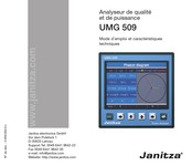 janitza UMG 509 Mode D'emploi