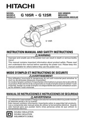 Hitachi G 12SR Mode D'emploi Et Instructions De Securite