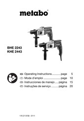 Metabo KHE 2443 Mode D'emploi