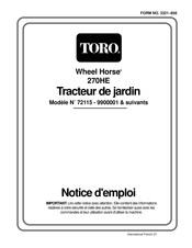Toro Wheel Horse 270HE Notice D'emploi