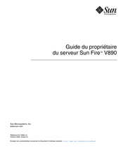 Sun Microsystems Sun Fire V890 Guide Du Propriétaire