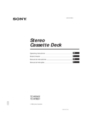 Sony TC-WE405 Mode D'emploi