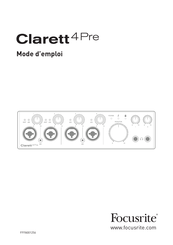 Focusrite Clarett 4 Pre Mode D'emploi