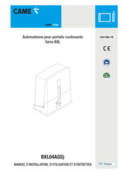 CAME BXL Série Manuel D'installation, D'utilisation Et D'entretien