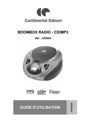 CONTINENTAL EDISON CER854 Guide D'utilisation