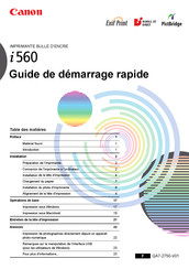Canon i560 Guide De Démarrage Rapide