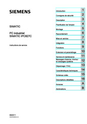 Siemens SIMATIC IPC827C Instructions De Service