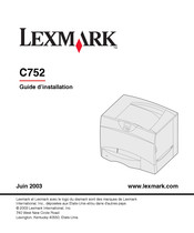 Lexmark C752 Guide D'installation