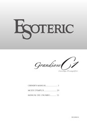 Esoteric Grandioso C1 Mode D'emploi