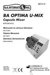 B.A. International BA OPTIMA U-MIX Mode D'emploi