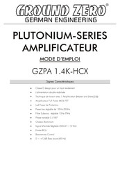Ground Zero PLUTONIUM GZPA 1.4K-HCX Mode D'emploi