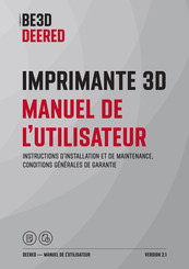 be3D DEERED Manuel De L'utilisateur