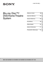 Sony BDV-EF1100 Guide De Référence