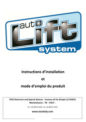 TESA AutoLift Instructions D'installation Et Mode D'emploi