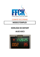 ALGE-Timing ASC3 Mode D'emploi