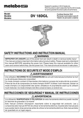 Metabo HPT DV 18DGL Instructions De Sécurité Et Mode D'emploi