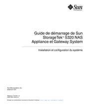 Sun Microsystems StorageTek 5320 NAS Guide De Démarrage