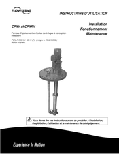 Flowserve CPXV Instructions D'utilisation