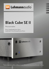 Lehmannaudio Black Cube SE II Mode D'emploi