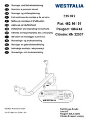 Westfalia 315 072 Notice De Montage Et D'utilisation