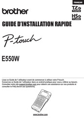 Brother P-touch E550W Guide D'installation Rapide