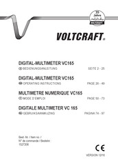 VOLTCRAFT VC165 Mode D'emploi