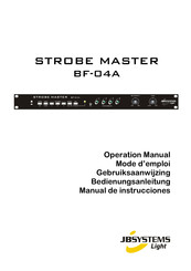 JB Systems Light STROBE MASTER BF-04A Mode D'emploi