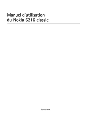 Nokia 6216 classic Manuel D'utilisation