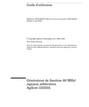 Agilent Technologies 33250A Guide D'utilisation