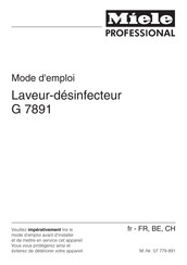 Miele professional G 7891 Mode D'emploi