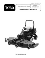 Toro GROUNDSMASTER 455-D Notice D'utilisation