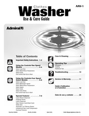 Maytag Admiral AAV-1 Guide D'utilisation Et D'entretien