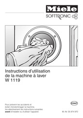 Miele W 1119 Instructions D'utilisation
